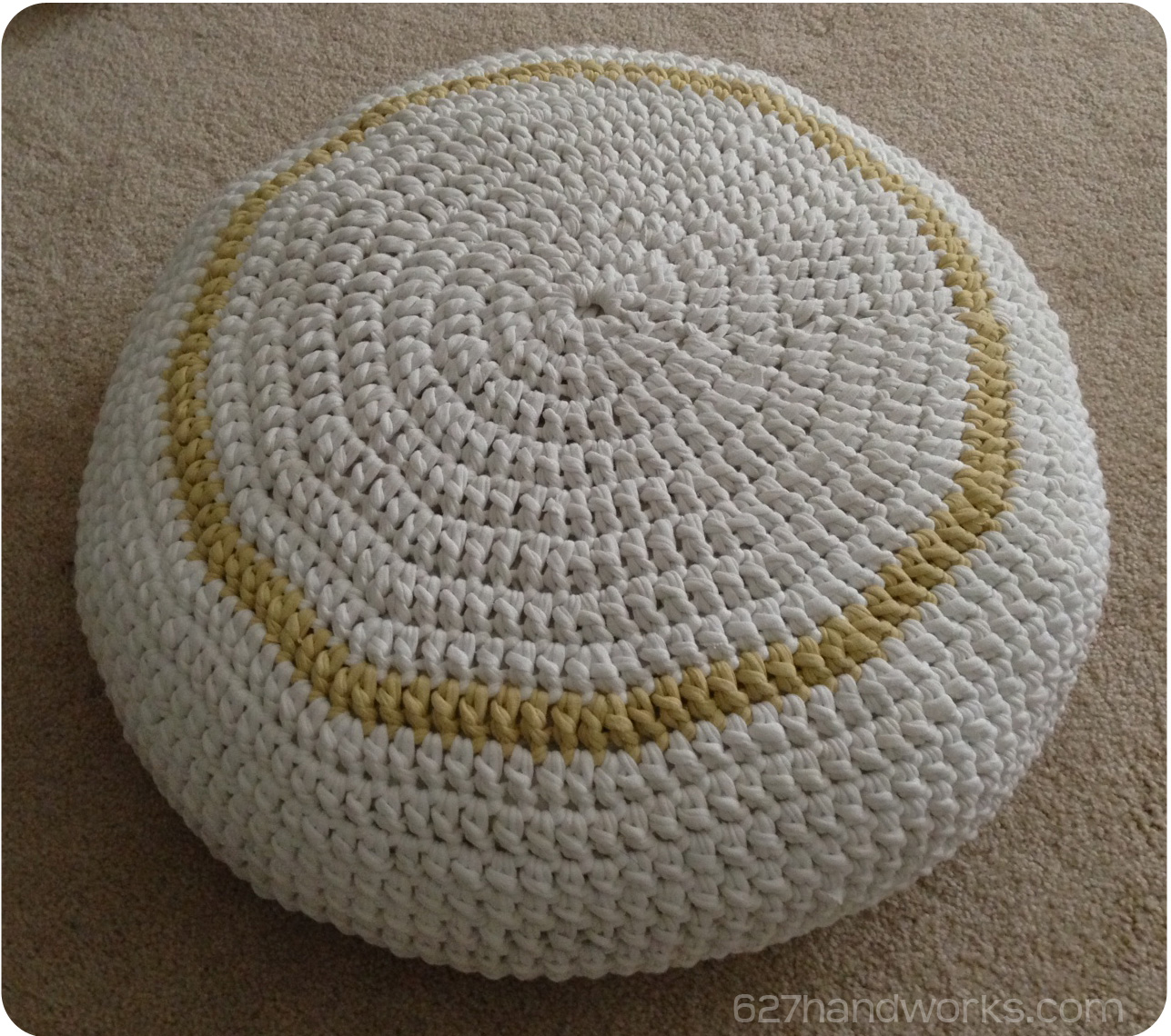 TShirt Yarn Crochet Pouf 627handworks